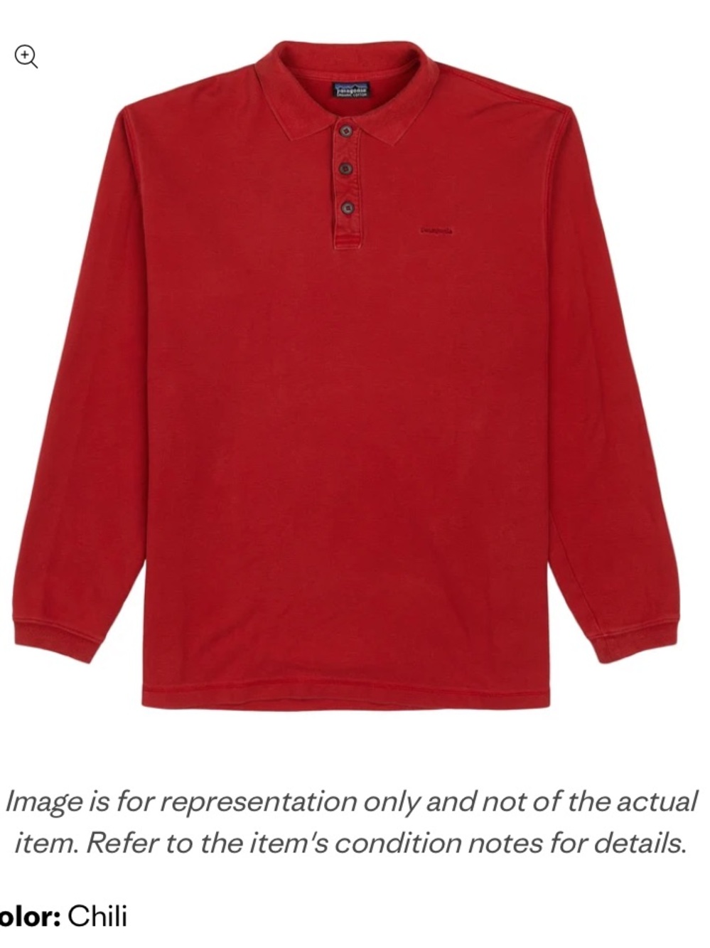 Patagonia Men's Long Sleeve Organic Cotton Polo Shirt L